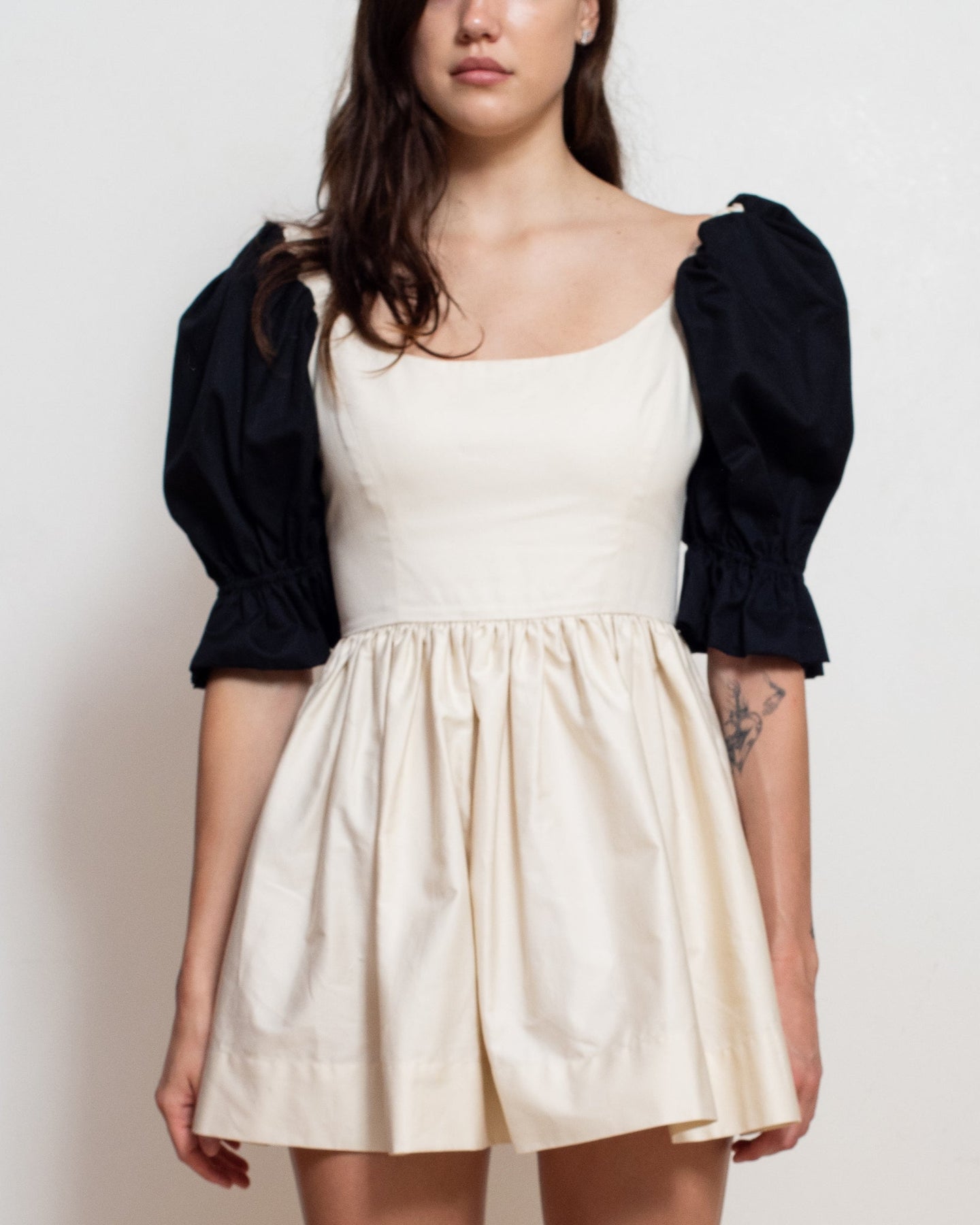 Zepherina Party Dress in Black and White Cotton